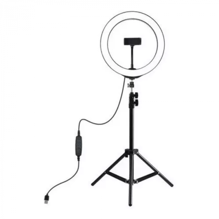 Aro de luz Ditron LED 26 CM con trípode 1,50 MTS selfie
