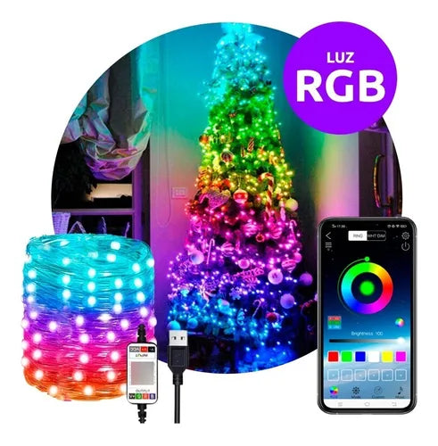 Guirnalda Led Multicolor - App Bluetooth Usb 10m