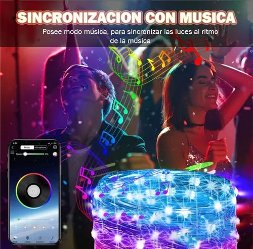 Guirnalda Led Multicolor - App Bluetooth Usb 10m