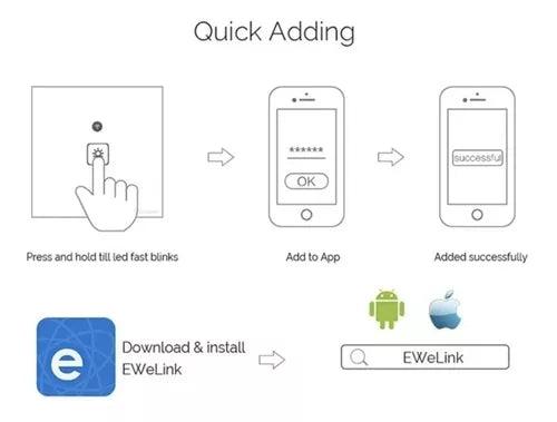 Llave Luz Wi Fi Inteligente Táctil Smart Switch Ewelink