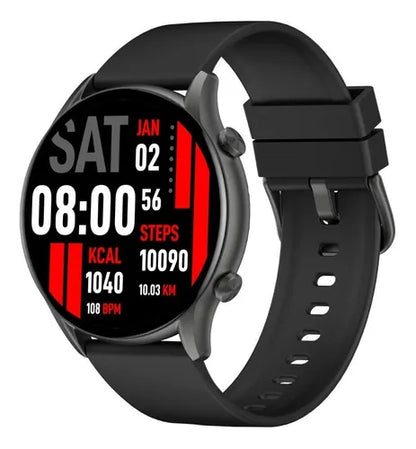 Smartwatch Kieslect Kr 1.32" caja negra, malla negra y bisel negro