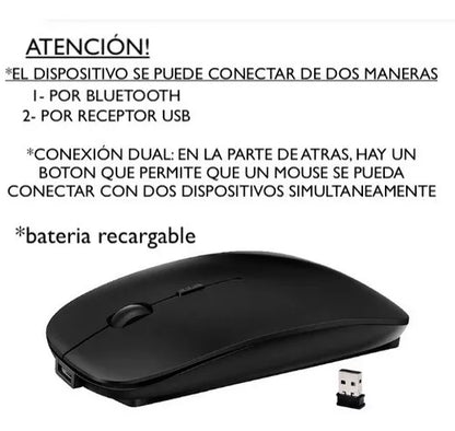 Mouse Inalámbrico P/ Macbook iPad Bluetooth Recargable (Color segun stock)