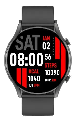 Smartwatch Kieslect Kr 1.32" caja negra, malla negra y bisel negro