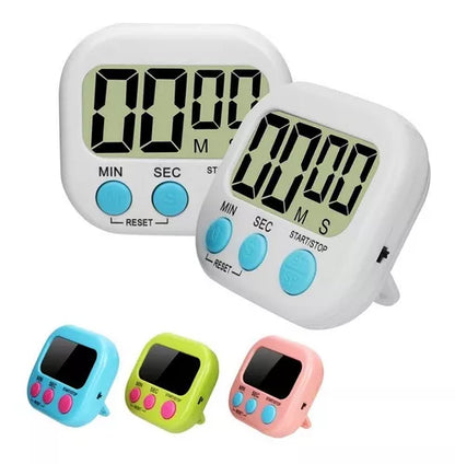 Timer Reloj Cocina Temporizador Digital Con Alarma + Iman (Color según stock)